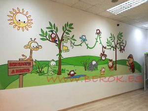 mural infantil guarderia ninets barcelona